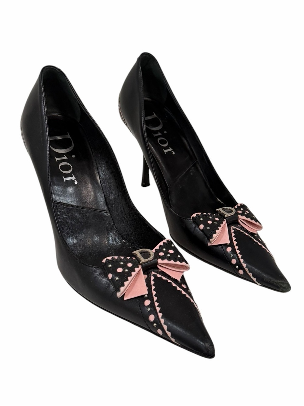 Christian Dior Vintage Bow Pointed Toe Pumps Heels